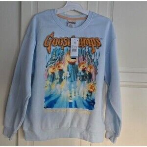 Goosebumps Jack-O-Lantern Graphic Sweatshirt - Blue - Womens XS - NEW